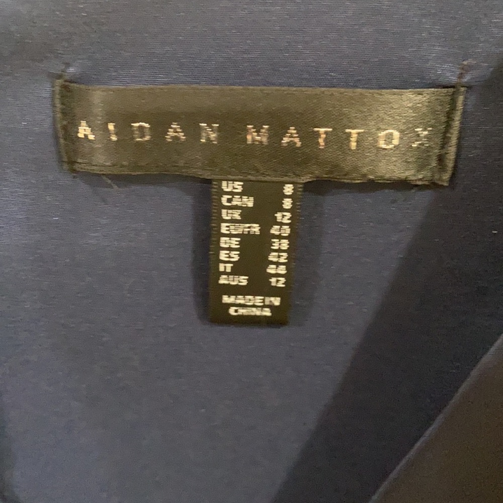 Aidan Mattox beautiful beads & jewels short sleeve satin long gown - Picture 11 of 14